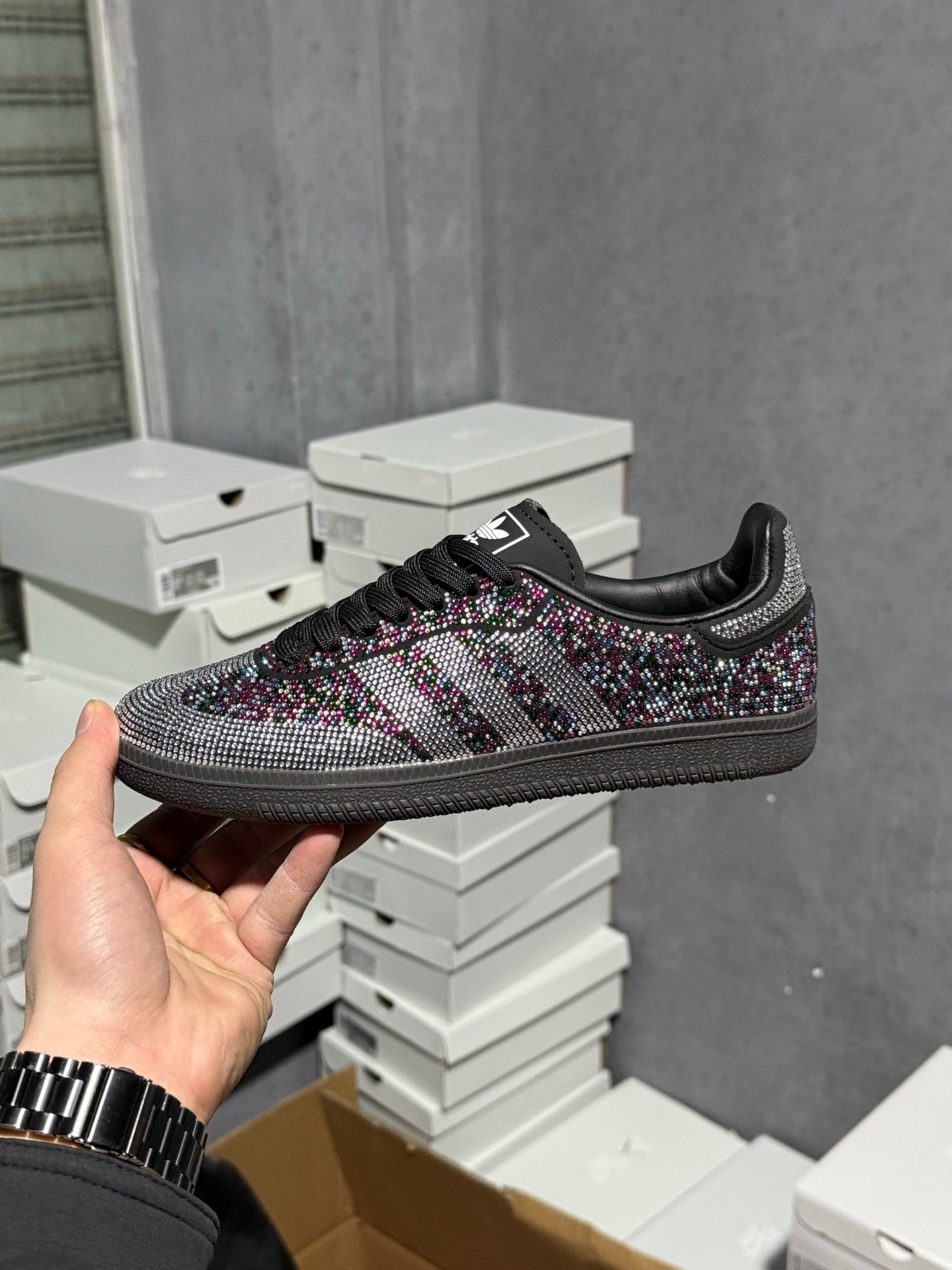 Adidas Originals Wmns Vegan Samba OG 'Crystal Black Rhinestones' IG1024
