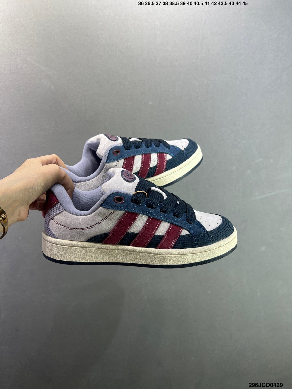 Adidas Originals Campus 00s "Dash Gray Collegiate Burgundy" JR8054