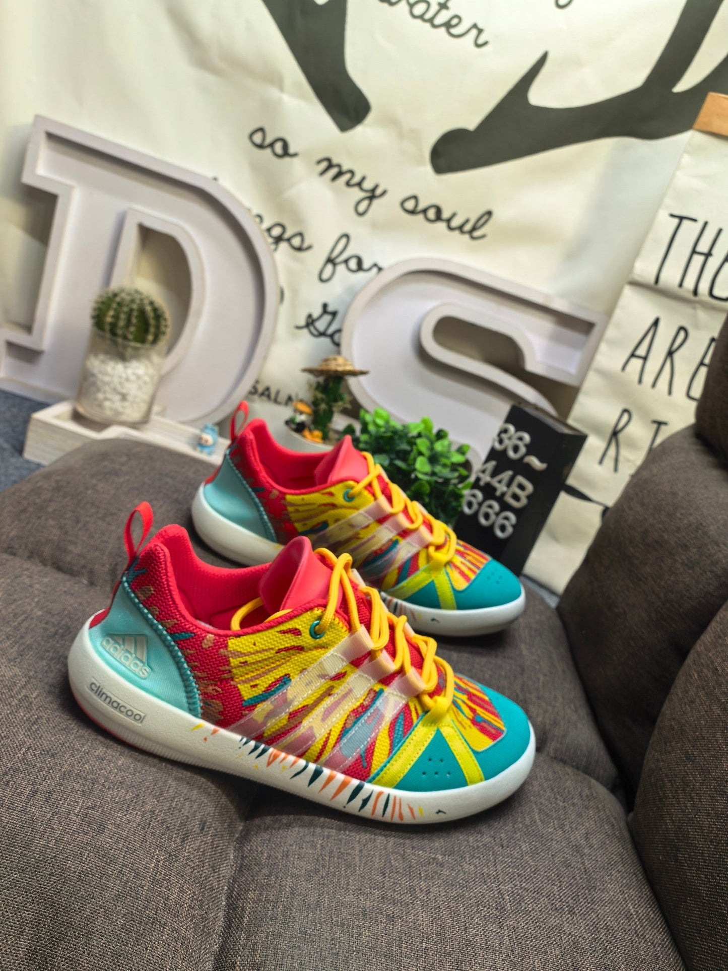 Adidas CLIMACOOL BOAT LACE GRAPHIC Yellow Red DS-666D