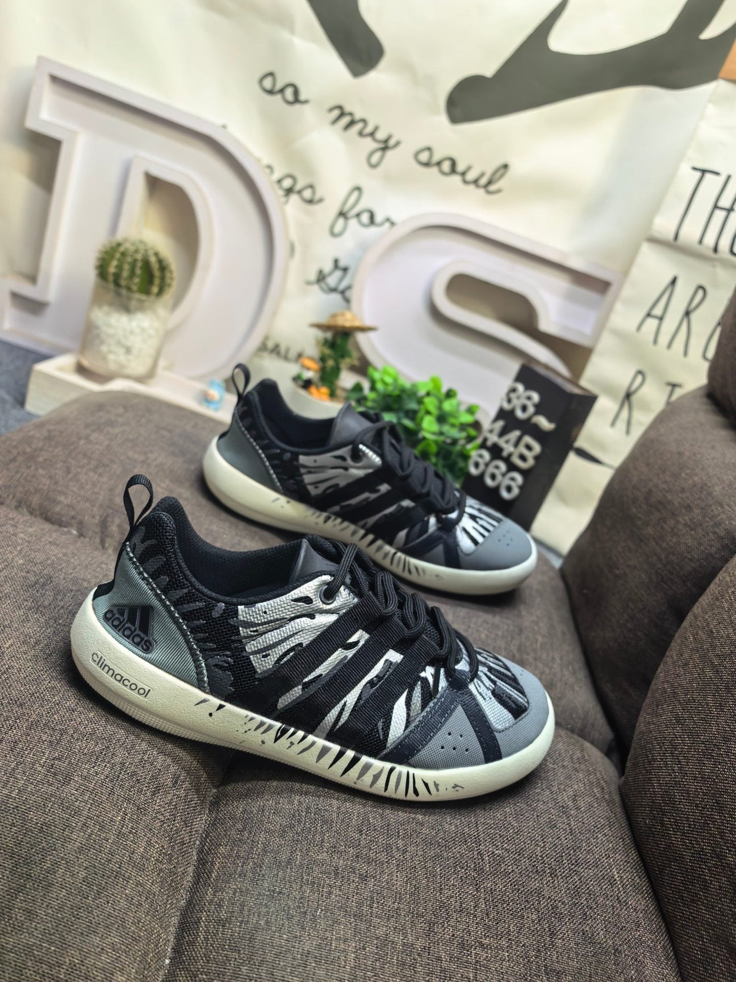 Adidas CLIMACOOL BOAT LACE GRAPHIC Black Grey DS-666D