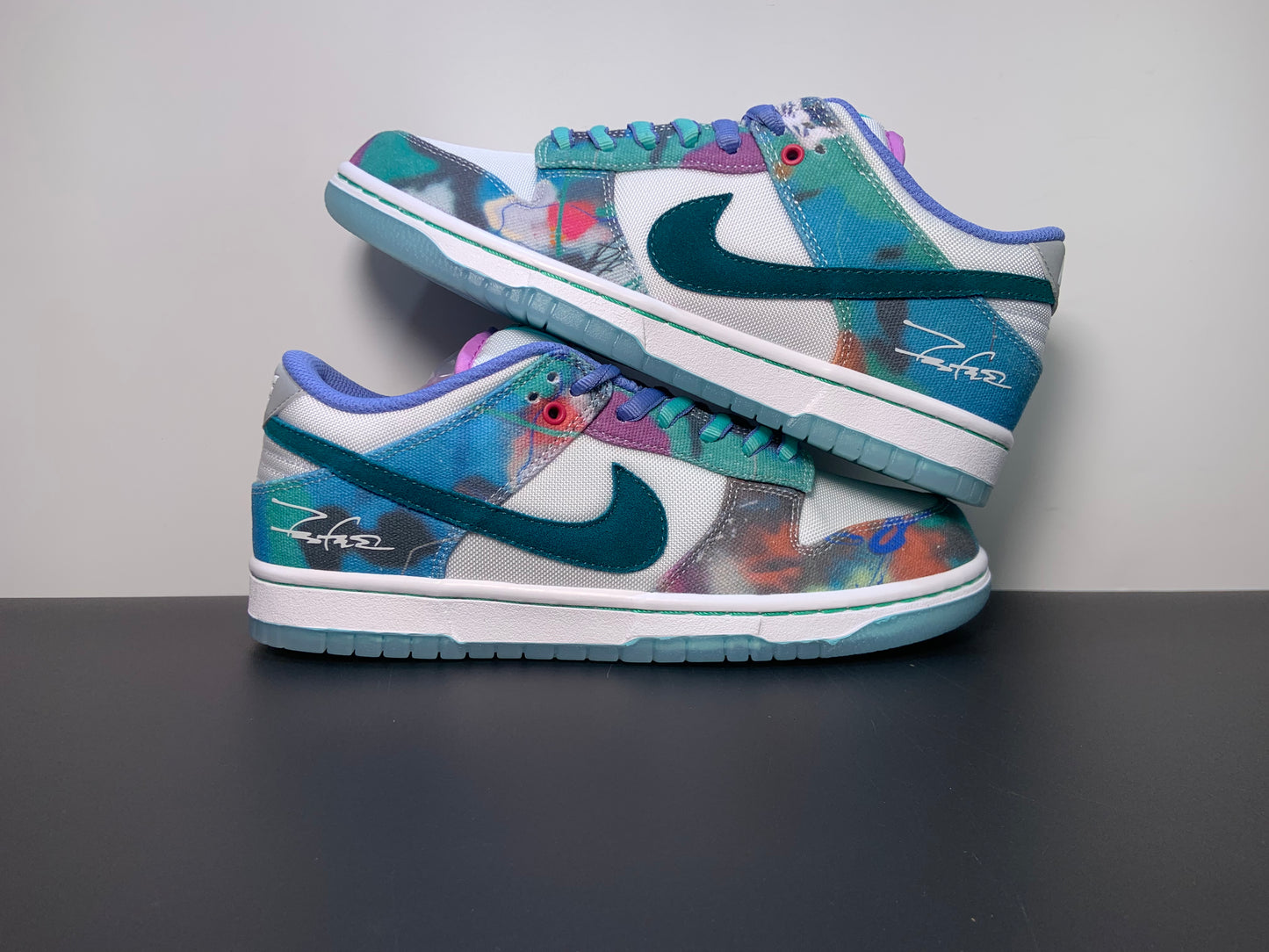 Futura Laboratories x Dunk Low SB 'Bleached Aqua' Sample