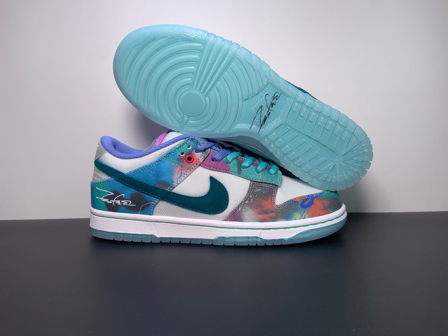 Futura Laboratories x Dunk Low SB 'Bleached Aqua' Sample