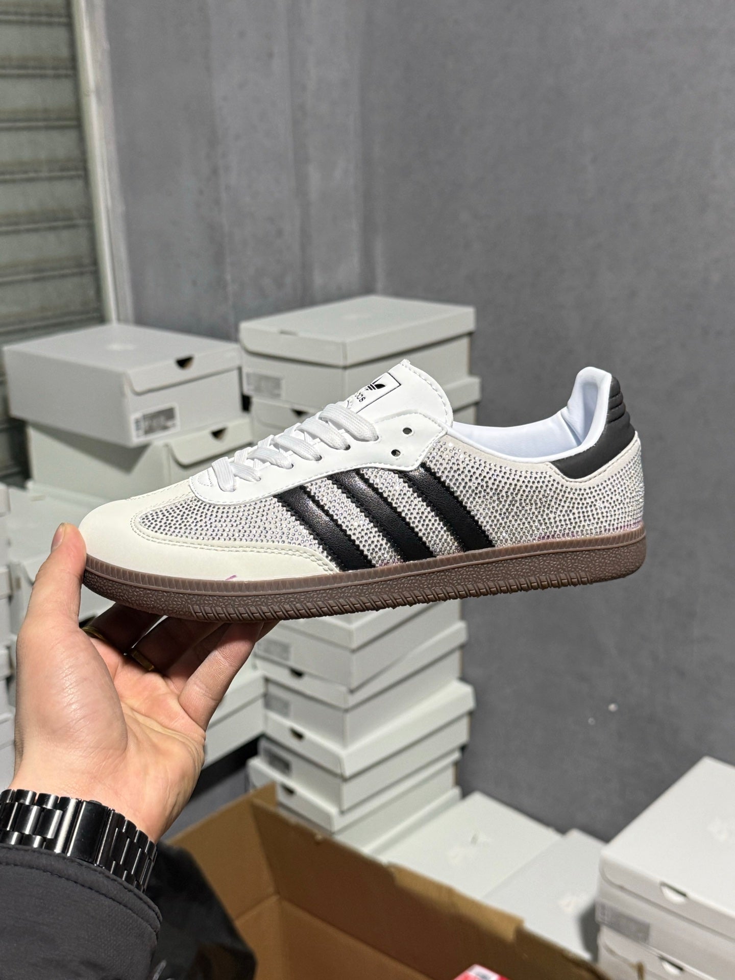 Adidas Originals Wmns Vegan Samba OG 'Crystal White Rhinestones' IG1024