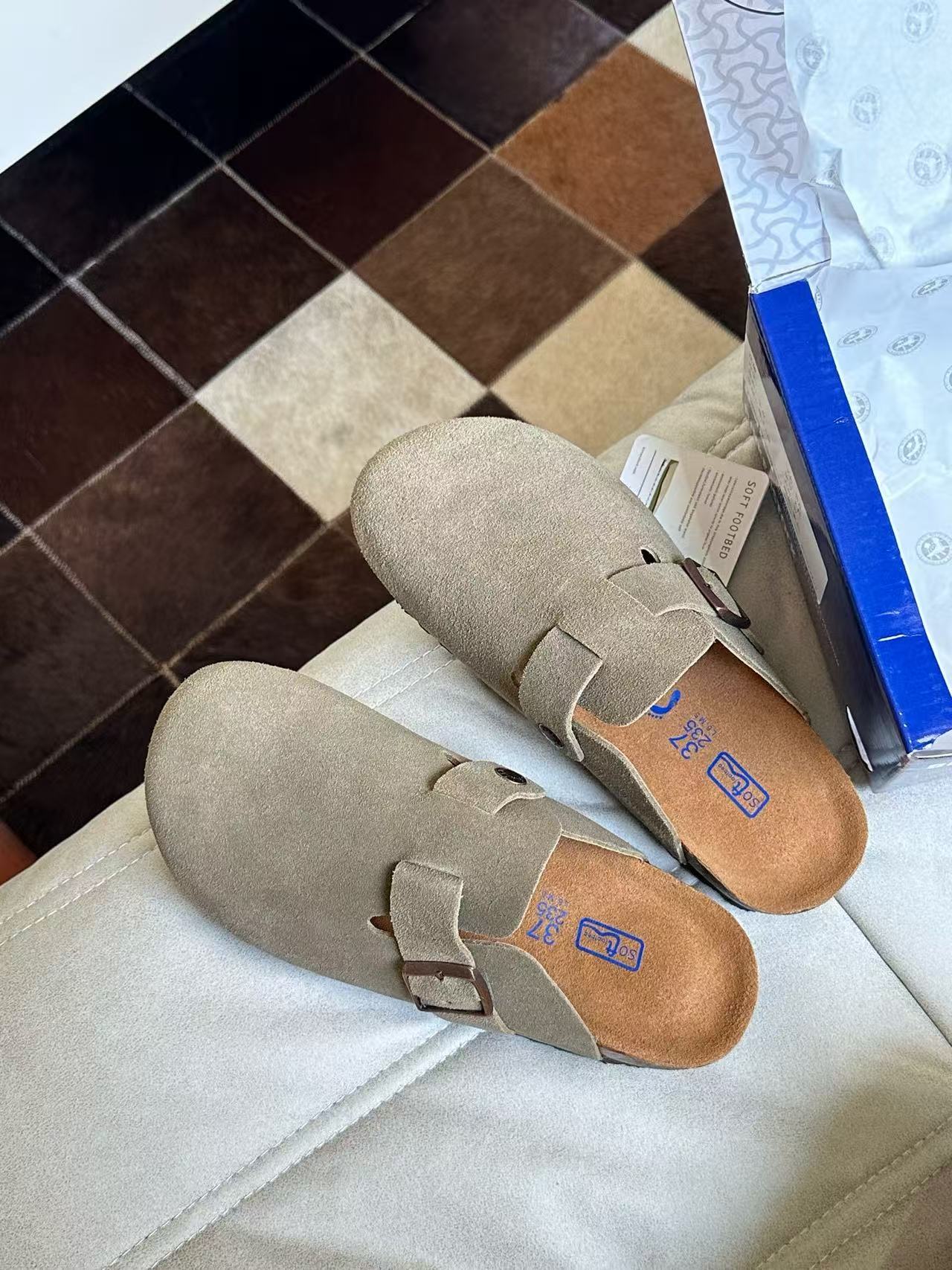 Birkenstock Boston Suede Beige 0060461