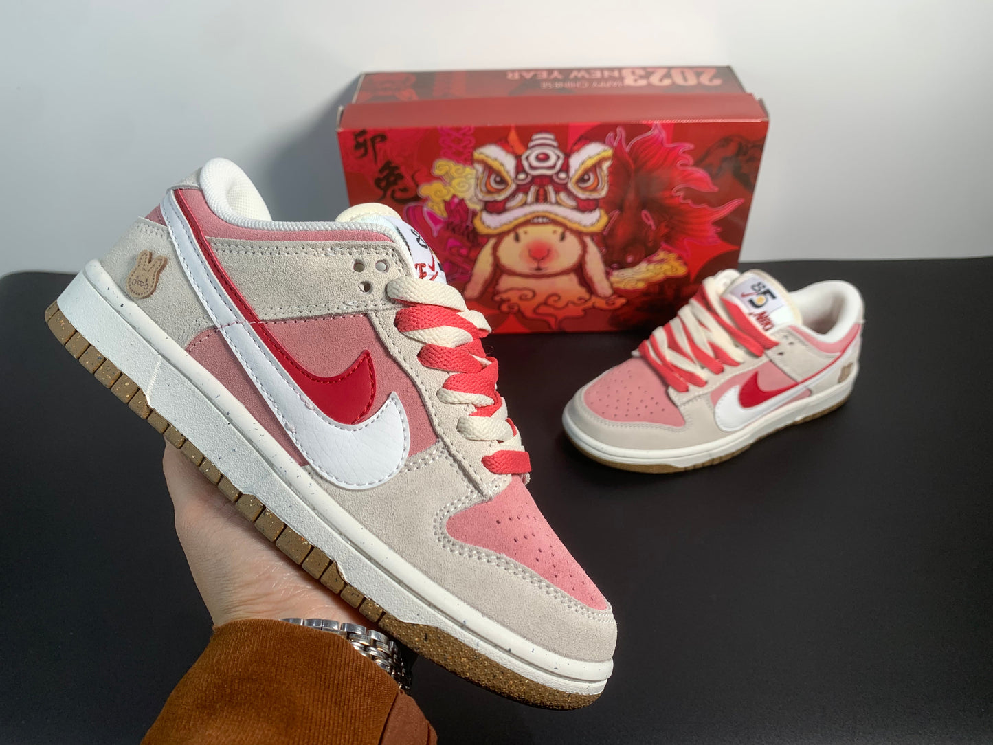 Nike Dunk Low SE '85' Double Swoosh Grey Pink Rabbit DO9457-117