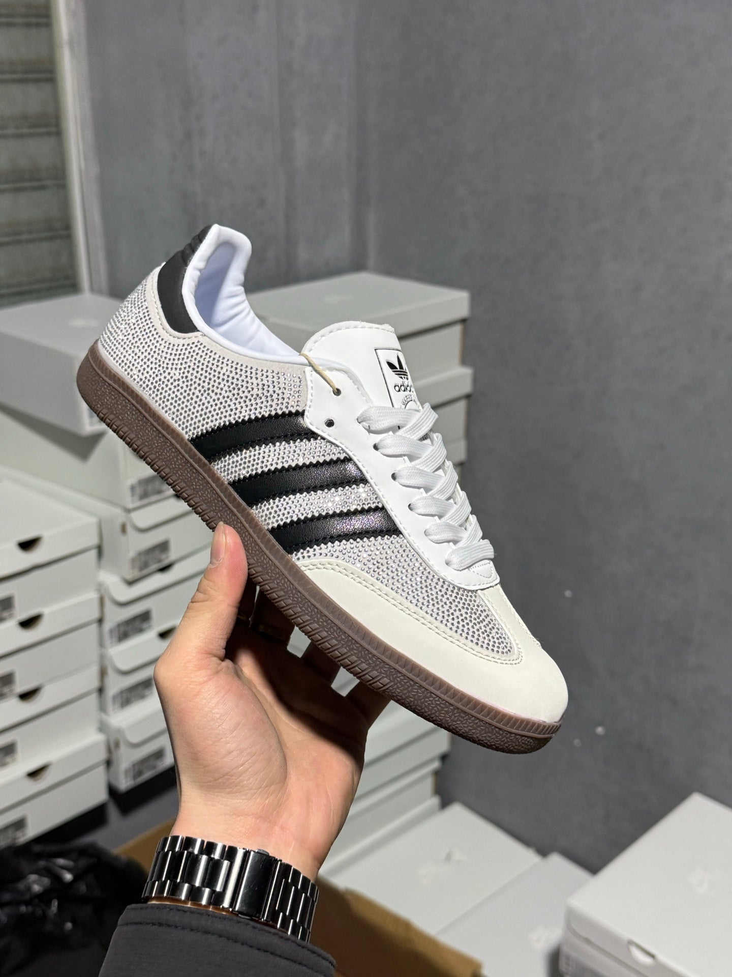 Adidas Originals Wmns Vegan Samba OG 'Crystal White Rhinestones' IG1024