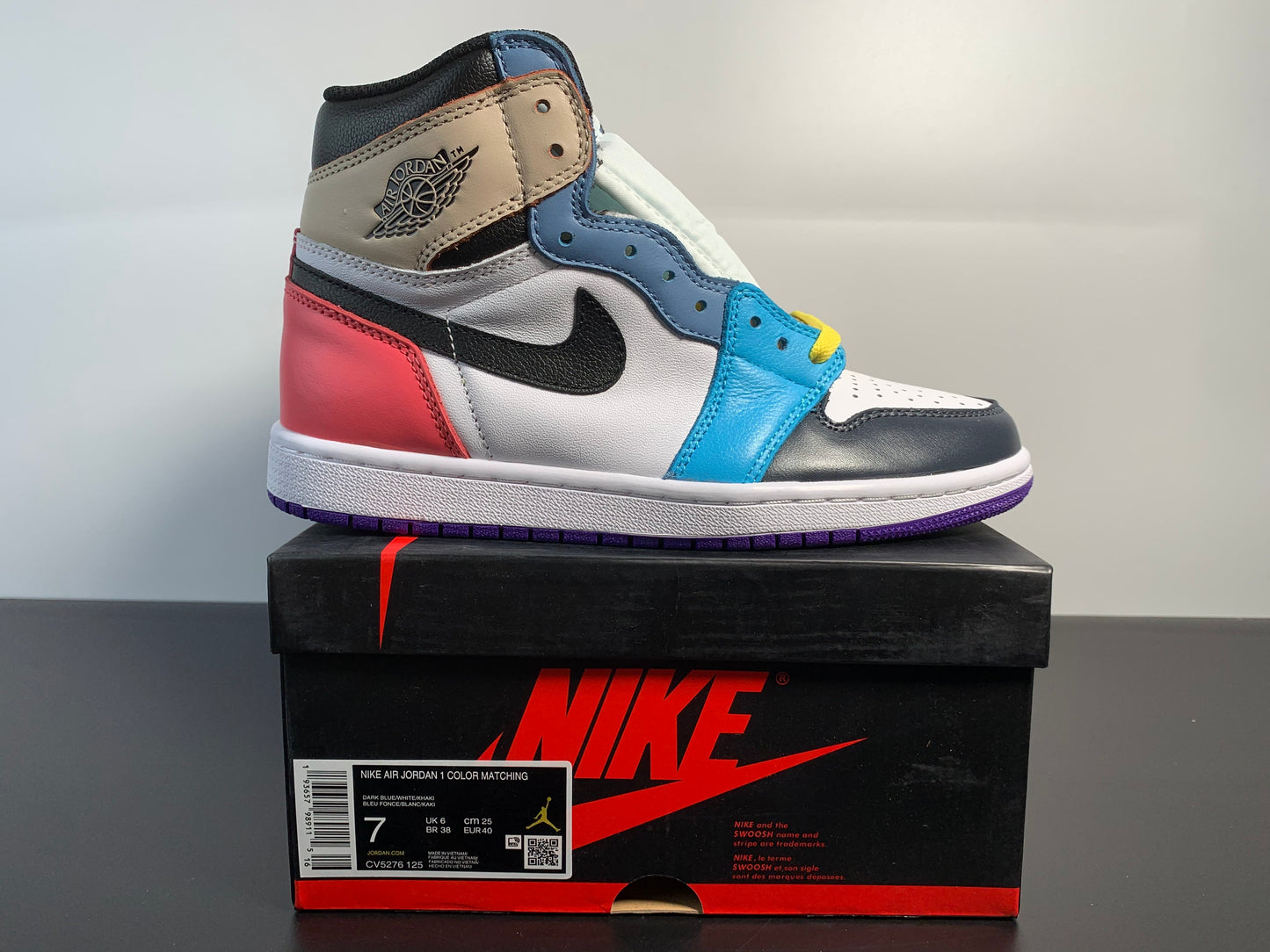 Air Jordan 1 multicolor stitching CV5276-125