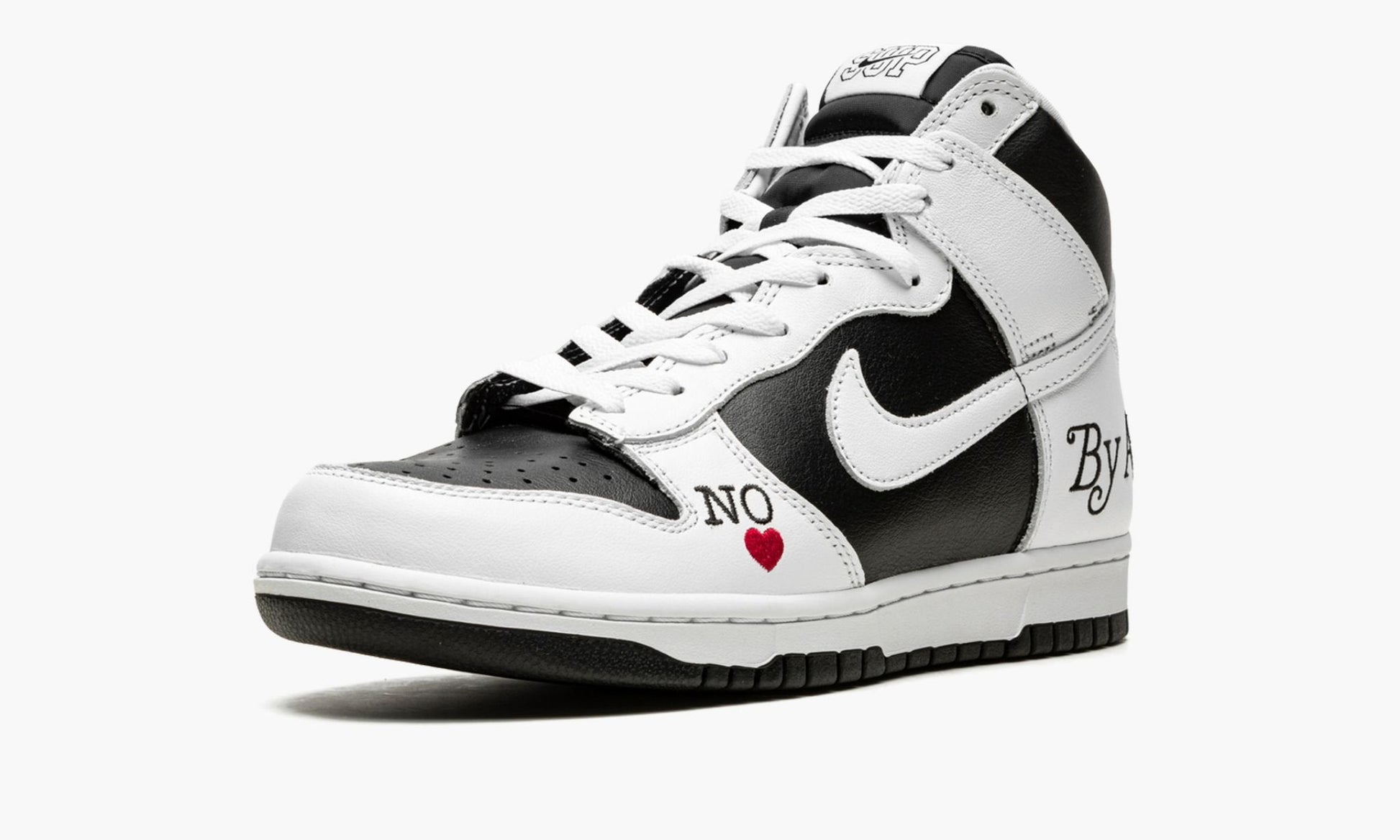 SB Dunk High "Supreme - By Any Means - White/Black"