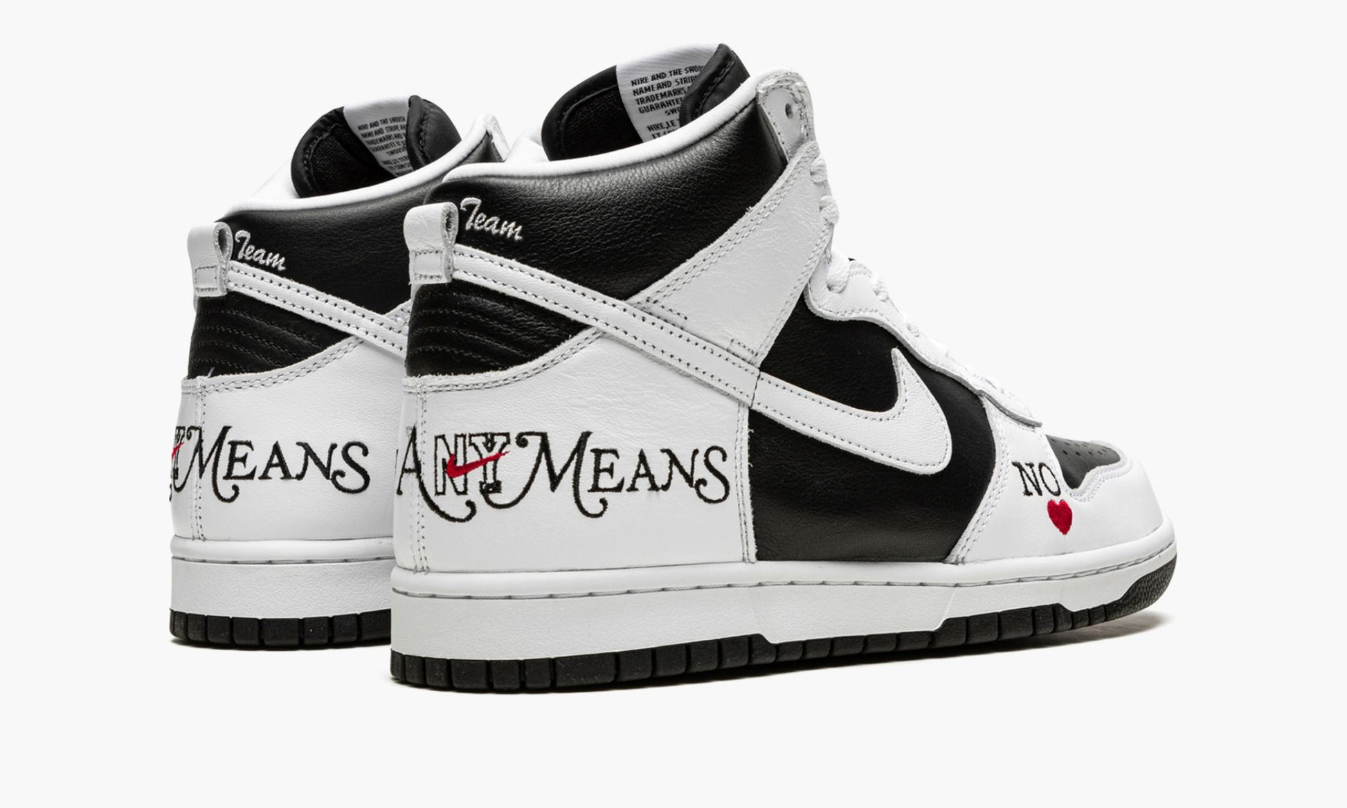 SB Dunk High "Supreme - By Any Means - White/Black"
